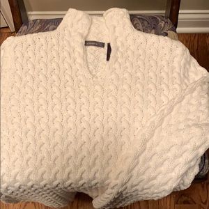 Winter white cable knit sweater